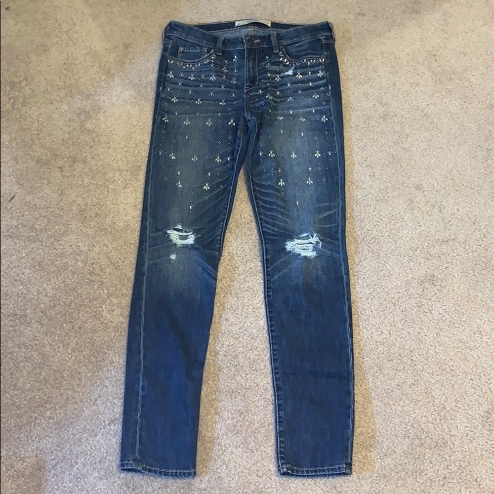 Abercrombie & Fitch Blue Distressed Jeans